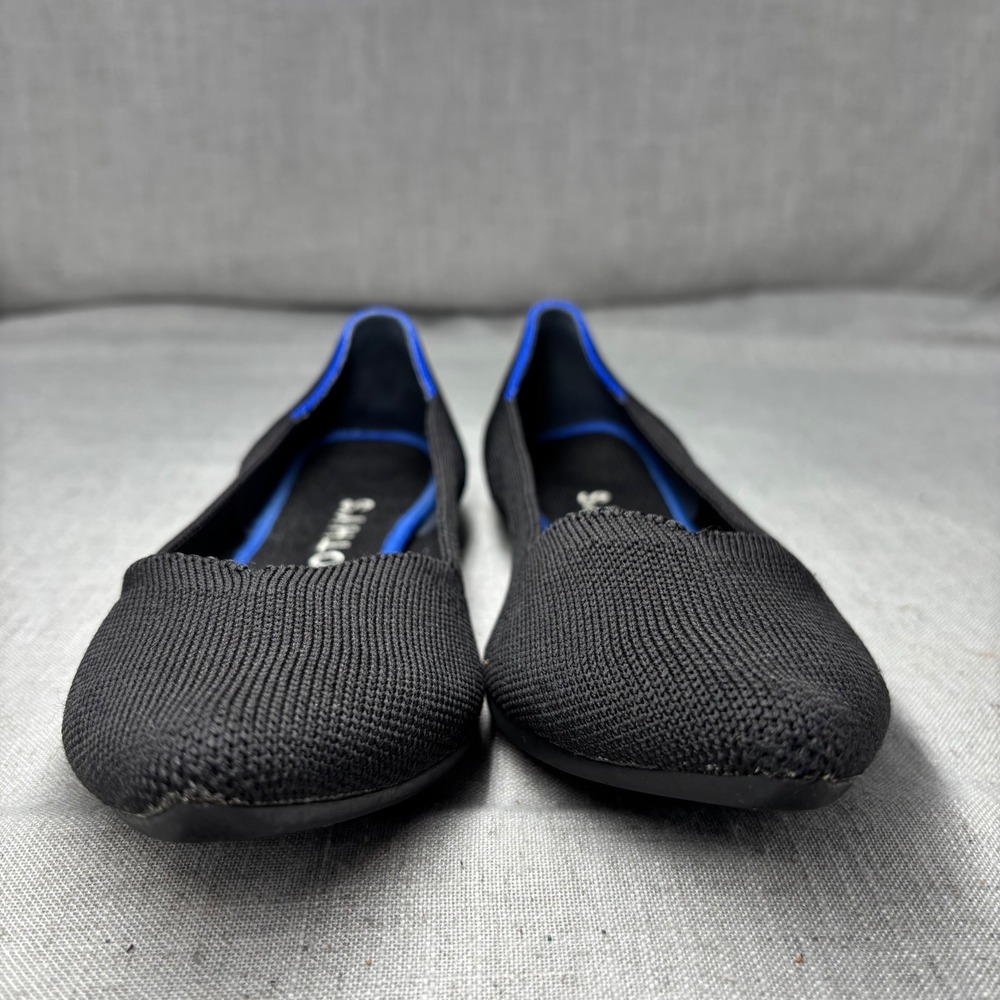Rothy's The Point Shoes Black Solid Knit Pointed Toe Flats Women's Size 10 - Picture 4 of 12